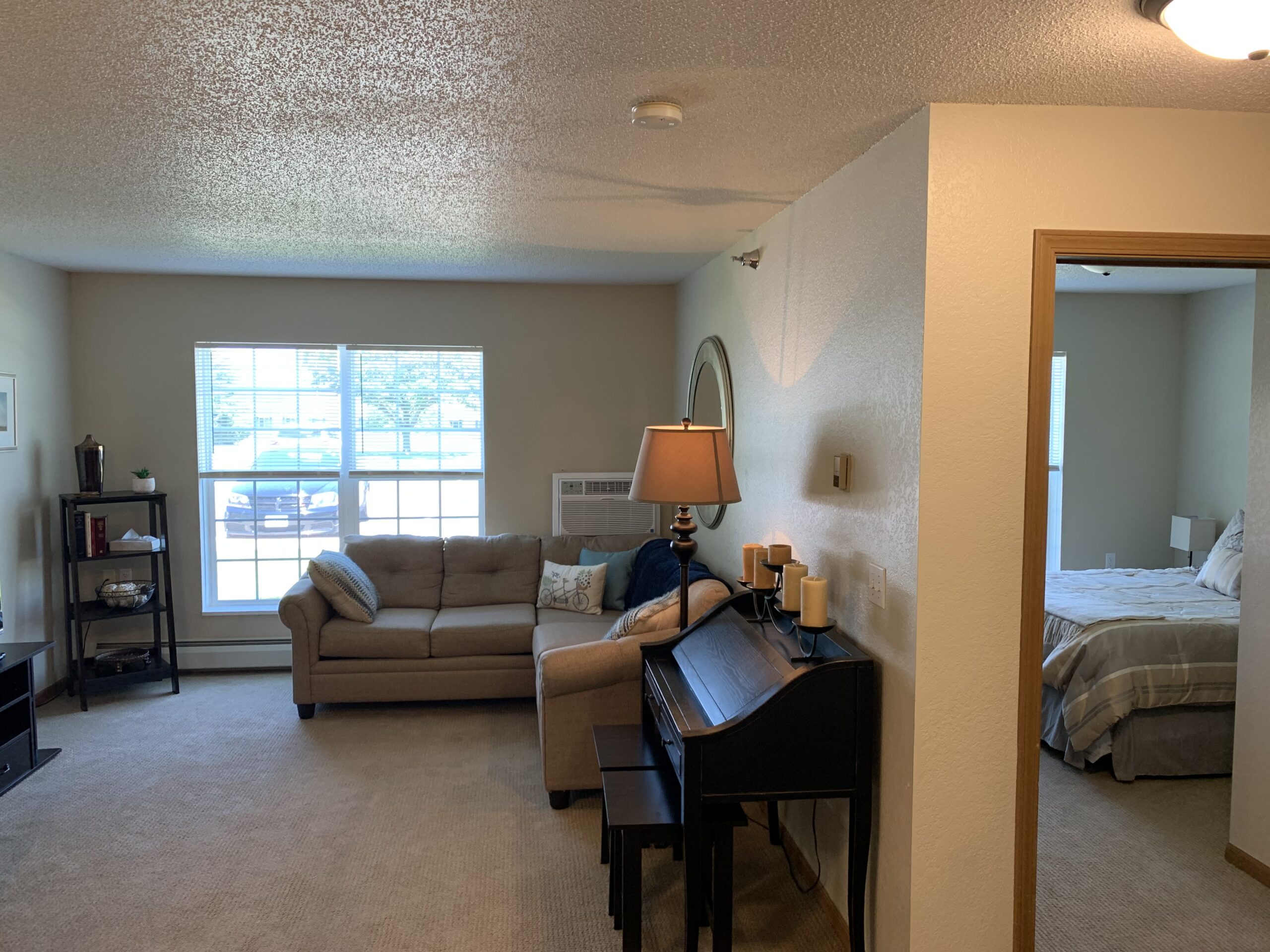 sand prairie - apartment interior: living room with large windows