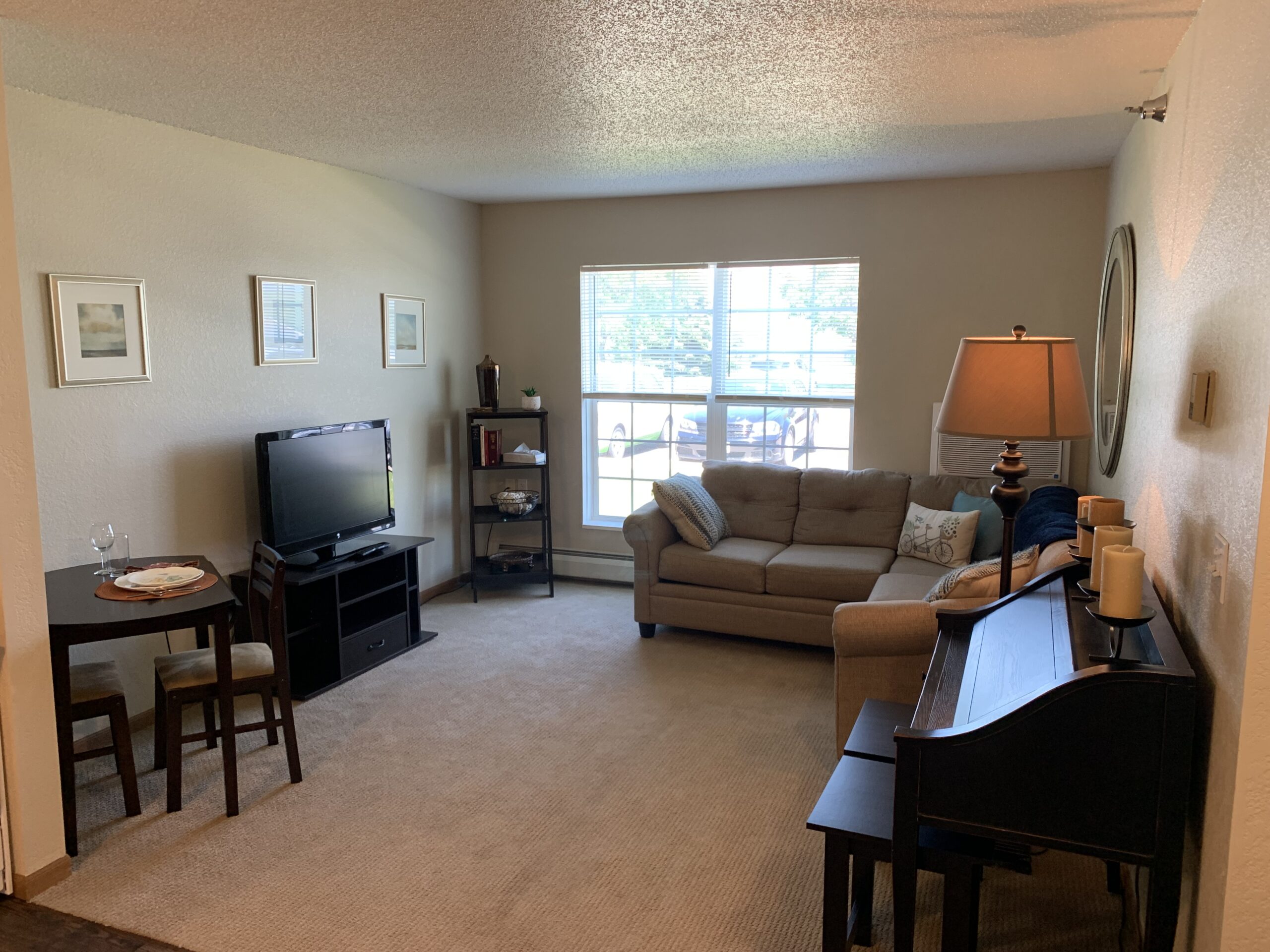 sand prairie - apartment interior: living room with large windows