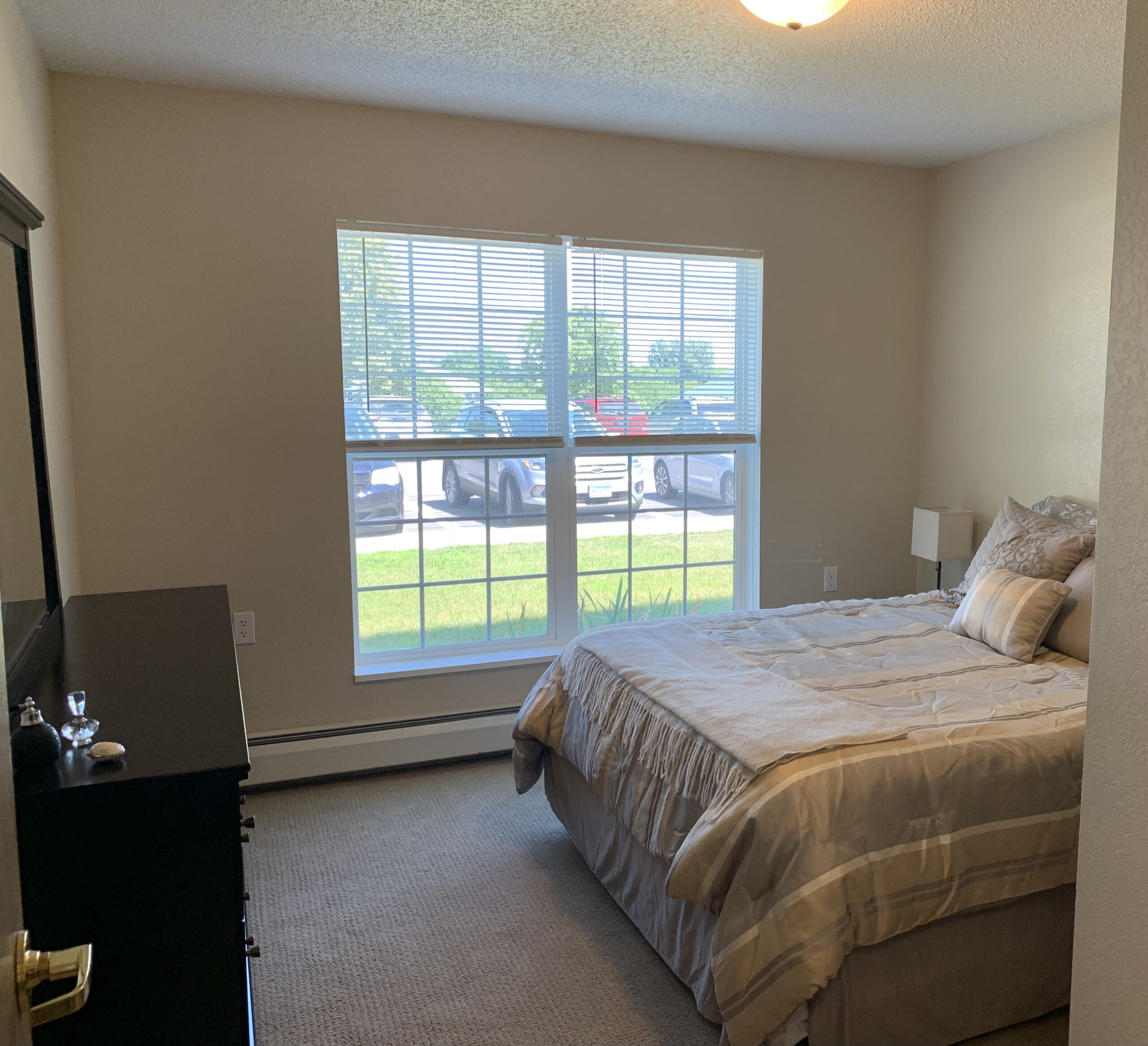 sand prairie - apartment interior: bedroom with large windows